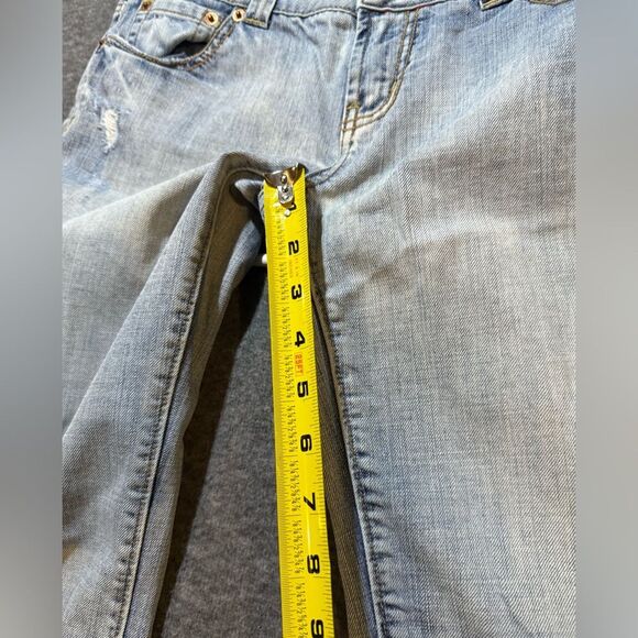 American Eagle Vtg Boyfriend 77 jeans womens 6 Bootcut Y2K light distressed - Picture 6 of 12